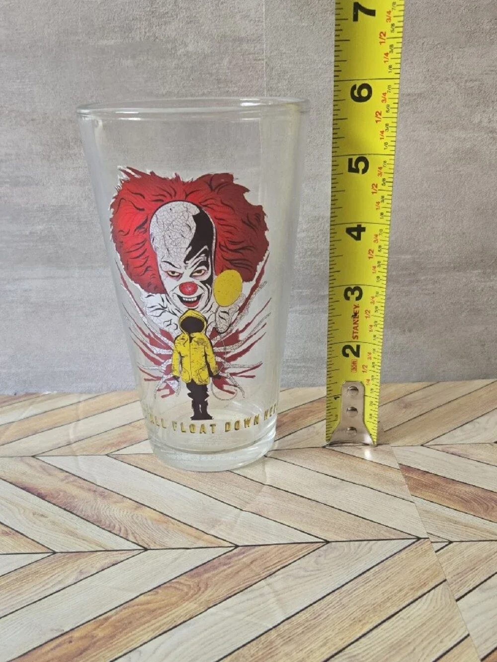 ​IT Pennywise Clown 16oz Pint Glass Stephen King Horror Movie Drink Tumbler